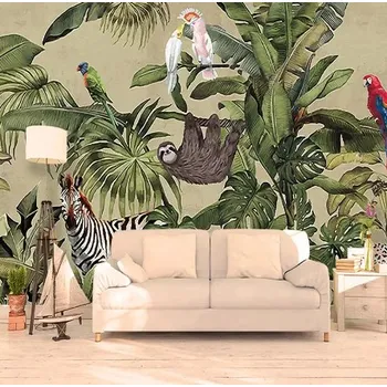 Fototapeta Solution Media 3D tapeta - Zvířátka v pralese MU2515 2 - Voděodolná hedvábná tkanina - Textilní tapeta lesklá - 200g/m2