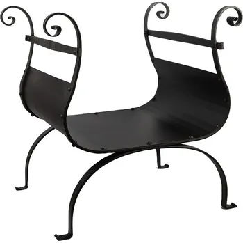 Kovaný koš na dřevo s plechem, velikost 720 mm