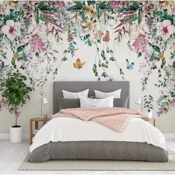 Tapeta Solution Media 3D tapeta - Akvarel květiny MU3152 2 - Voděodolná hedvábná tkanina - Textilní tapeta lesklá - 200g/m2