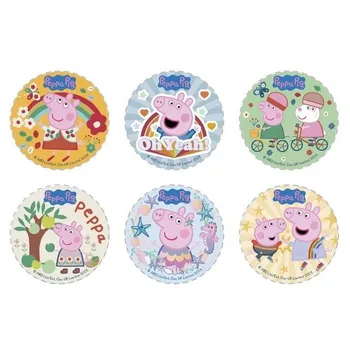 Jedlá dekorace na dort Dekora Prasátko Peppa fondánové terče 6 ks