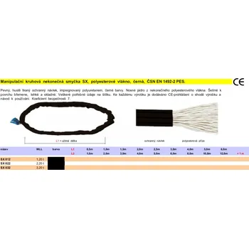 Upínací popruh SAFETEX Popruh 3,2t/1m/2m černý