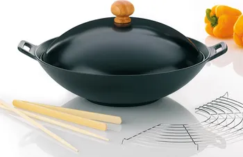 Pánev KELA Litinová wok pánev s příslušenstvím 36 cm