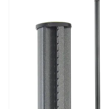 Příslušenství pro plot Sloupek Bekaclip, výška 2000 mm, kruhový profil Ø 48 mm, antracit, pozinkovaný, poplastovaný