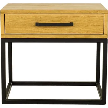 Noční stolek Drewmax SN370 noční stolek masiv dub/kov