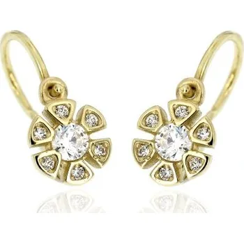Náušnice Zlatnictví U Kostela Zlaté dětské náušnice bílé kytičky 817žb 526582684
