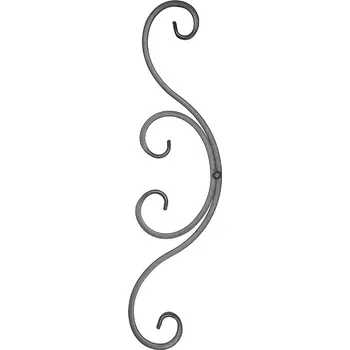 Příslušenství pro plot Prvek ve tvaru C - hladký, 12x6 mm, 360x110 mm