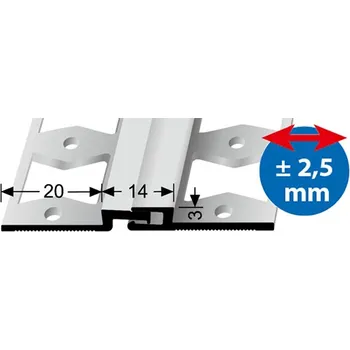 Stavební profil Dilatační lišta Küberit 317G pro krytiny do 3mm / d. 2,7m 2193170345