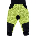 neonově zelené rostoucí softshellové kalhoty s potiskem