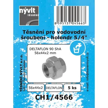 SADA těsnění holendru 5/4" ploché; DELTAFLON 56x44x2 mm; 5 ks - CH1/4566