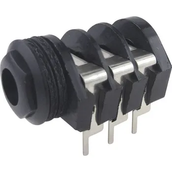 Elektrická zásuvka Cliff CL1332A jack konektor 6.35 mm zásuvka, vestavná horizontální Pólů: 3 stereo černá 1 ks