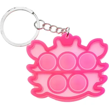 Euro Habitat Fidget Popit antistresová hračka Klíčenka - Růžový krabík