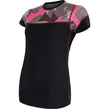 Dámské tričko SENSOR MERINO IMPRESS dámské triko kr.rukáv černá/camo Velikost: S