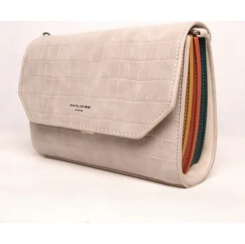 Pevná světlešedá crossbody kabelka David Jones 6524-1