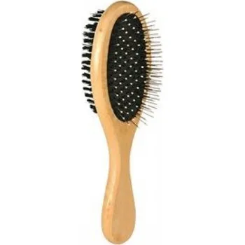 Kartáč pro zvířata Dřevěný ovál oboustranný-velký 7 x 23 cm