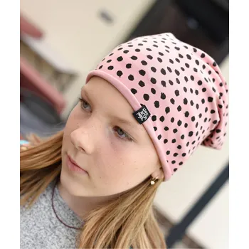 Čepice růžová bavlněná čepice trpasličího střihu