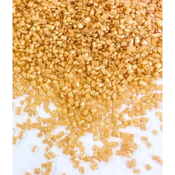 Jedlá dekorace na dort Cukrové krystalky střední zlaté, Ambrosio 50 g/dóza