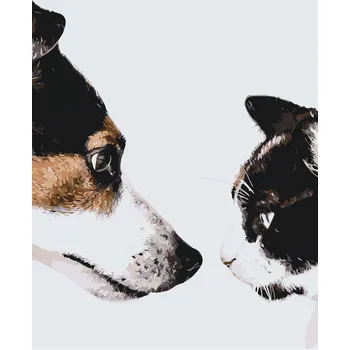 Malování podle čísel - Z očí do očí Velikost: 40x60cm, Rámování: Pouze srolované plátno