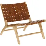 Hnědé kožené křeslo Kave Home Calixta