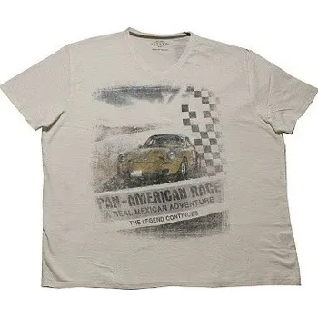 Pánské tričko Pánské tričko KITARO s tiskem 4XL - 6XL krátký rukáv barva šampaň KITARO ODE-KIT-191133-610 - 6XL