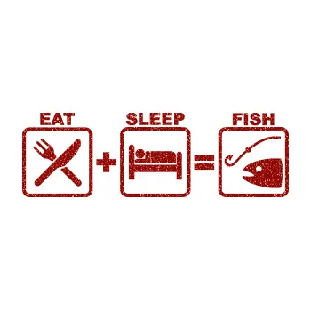 Polep vozidla SAMOLEPKA Eat sleep fish (86 - Ultra Metalic červená) NA AUTO, NÁLEPKA, FÓLIE, POLEP, TUNING, VLASTNÍ TEXT, TISK, AUTOSAMOLEPKY.cz, POLEPY, OBRÁZEK, LOGO, SAMOLEPKY