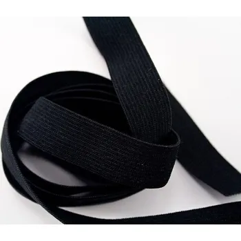 Textilní guma Prádlová pruženka - měkká - černá - šířka 2 cm