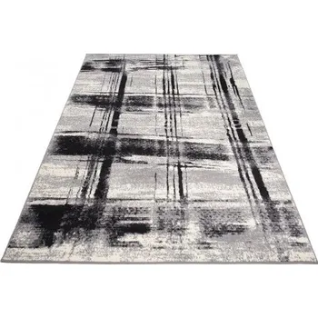 Koberec Makro Abra Kusový koberec CHEAP F442C Pruhy bílý šedý Rozměr: 80x150 cm