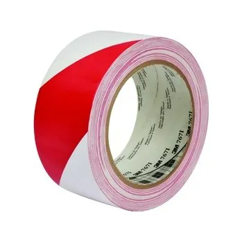 Lepicí páska Bezpečnostní páska, samolepící, 50 mm x 33 m, 3M, červeno-bílá
