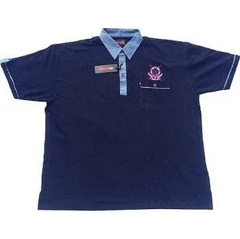 Pánské tričko s límečkem tmavě modré - polokošile krátký rukáv 3XL - 10XL Kamro - 5XL