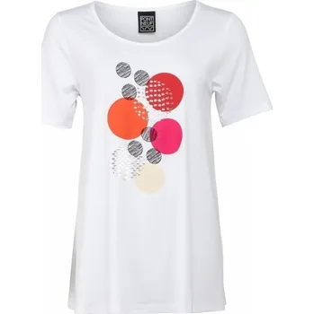 Dámské tričko Dámská bílé tričko s potiskem koleček - velikost 3XL Point Neuf ODE-V4039 - 3XL