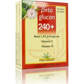 Speciální výživa Natures Beta glucan, 240+ 30 kapslí