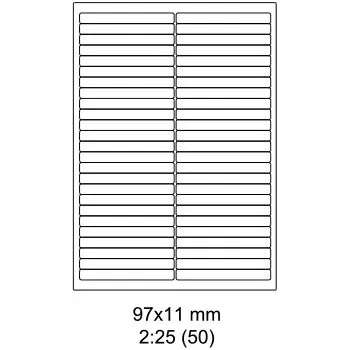 Speciální papír Print etikety Emy 97x11 mm, 50ks/arch, 100 archů, samolepící