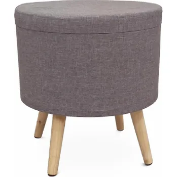 Taburet Taburet s úložným prostorem, šedá látka, SAMIR