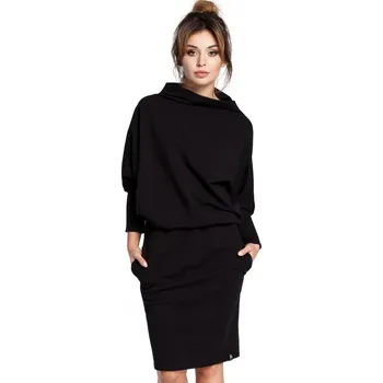 Dámské šaty B032 Šaty s kimonovými rukávy - černé EU 2XL/3XL