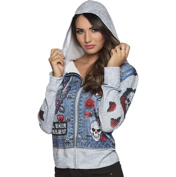 Karnevalový kostým Boland - Dámská motorkářská bunda modrá - M