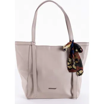 Kabelka Dámská velká kabelka na rameno David Jones CM6101 se šátkem šedá | KabelkyproVas.cz