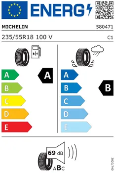 energetický štítek letní pneumatiky Michelin Primacy 4 235/55 R18 100 V AO1