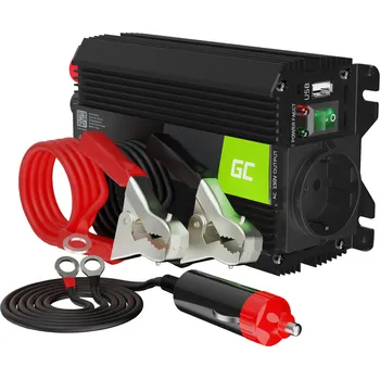 Měnič napětí Green Cell INVGC02 Auto měnič napětí z 24V na 230V, 300W/600W - modifikovaný sinus