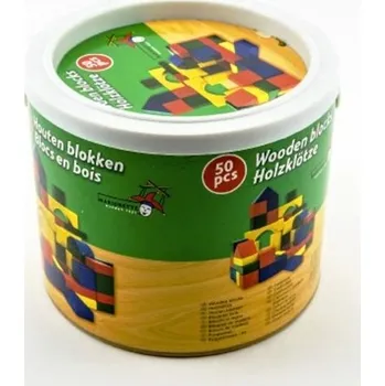 ostatní stavebnice Kostky stavebnice dřevěná barevné Marionette 50 ks v kbeliku