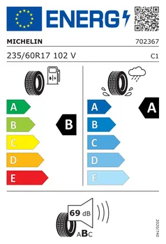 energetický štítek letní pneumatiky Michelin Primacy 4 235/60 R17 102 V