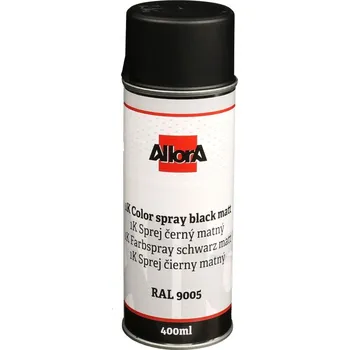 Barva ve spreji AllorA Sprej černý matný, Ral 9005, 400 ml