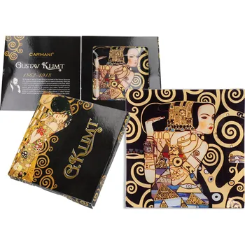 Talíř Carmani® Carmani - Skleněný talíř G. Klimt Očekávání - 15*15 cm