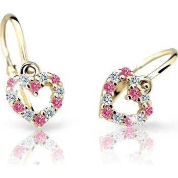Náušnice Cutie Jewellery dětské náušnice zlaté Cutie C2157Z-Tcf Red