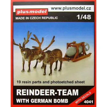 Plastikový model Plusmodel 1/48 Reindeers with German bomb