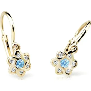 Náušnice Cutie Jewellery Dětské náušnice zlaté C2149Z-Arctic Blue