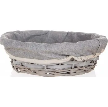 Kulatý šedý proutěný košík - Home
