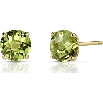Šperk Zlaté náušnice s okrouhlými olivíny Hulda