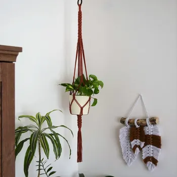 Obal na květináč Závěs na květináč - měděný (závěsná dekorace)