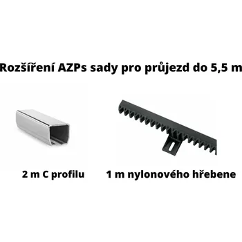 Rozšíření AZPs sady pro průjezd do 5,5 m (1 m hřebene a 2 m C profilu)