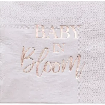 Papírový ubrousek Ginger Ray Ubrousky papírové Baby in Bloom 32x32cm 16ks