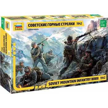 Plastikový model Zvezda figurky Soviet Mountain Troops WWII 1:35 3606